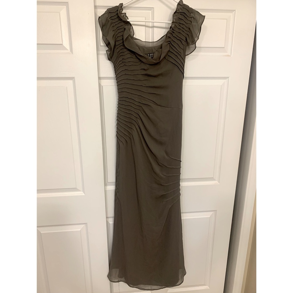 Size 4 Vera Wang White Long Mesh Bridesmaid Dress - Worn once.